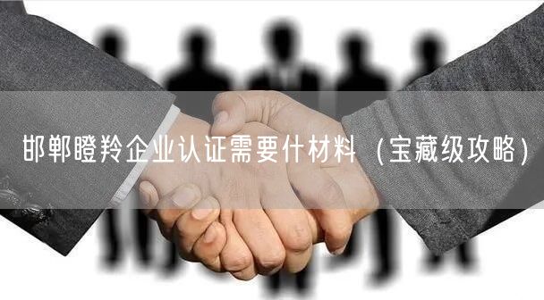 邯郸瞪羚企业认证需要什材料（宝藏级攻略）