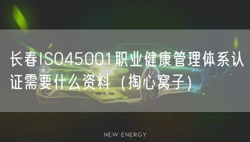 长春ISO45001职业健康管理体系认证需要什么资料（掏心窝子）
