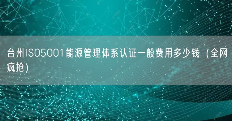 台州ISO5001能源管理体系认证一般费用多少钱（全网疯抢）