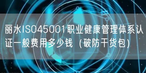 丽水ISO45001职业健康管理体系认证一般费用多少钱（破防干货包）