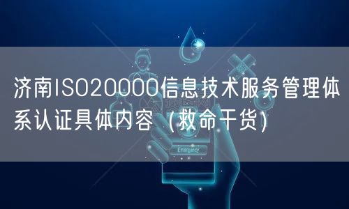 济南ISO20000信息技术服务管理体系认证具体内容（救命干货）