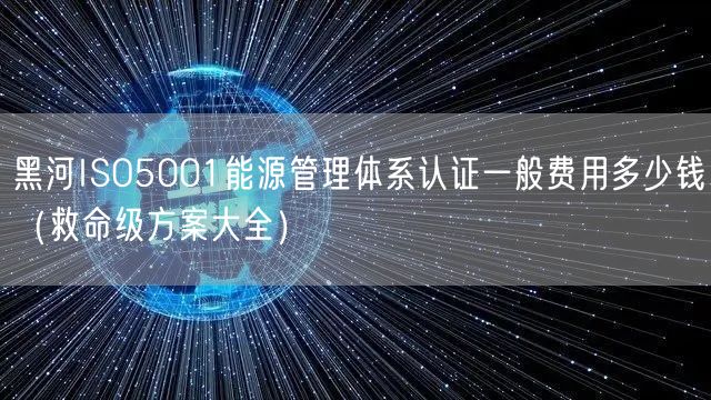 黑河ISO5001能源管理体系认证一般费用多少钱（救命级方案大全）