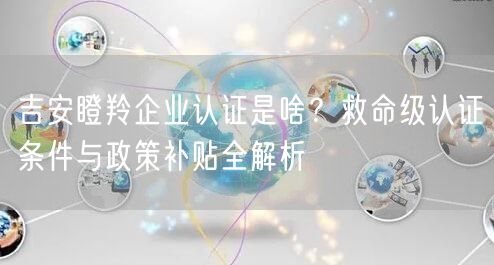 吉安瞪羚企业认证是啥,救命级认证条件与政策补贴全