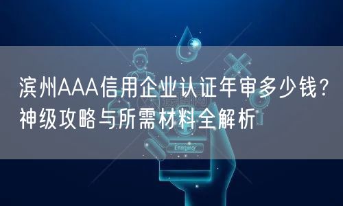 滨州AAA信用企业认证年审多少钱,神级攻略与所需材料全