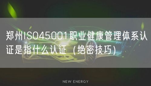 郑州ISO45001职业健康管理体系认证是指什么认证（绝密技巧）