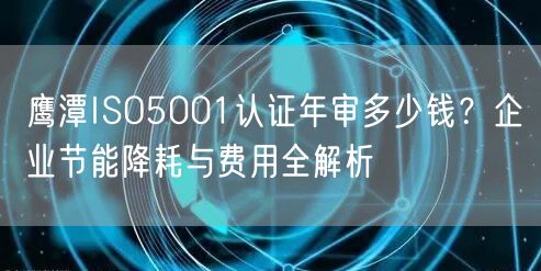 鹰潭ISO5001认证年审多少钱,企业节能降耗与费用全