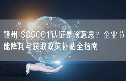 赣州ISO5001认证是啥意思,企业节能降耗与获取政策补贴全指南
