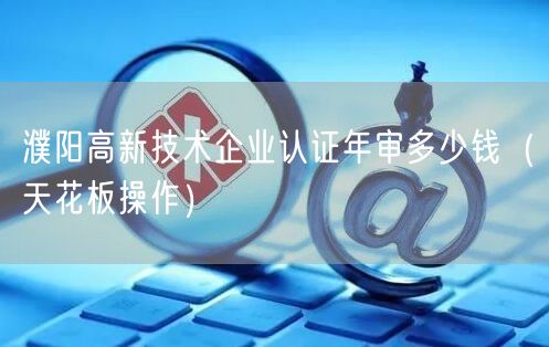 濮阳高新技术企业认证年审多少钱（天花板操作）