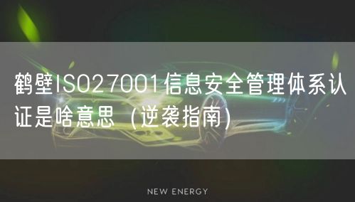 鹤壁ISO27001信息安全管理体系认证是啥意思（指南）