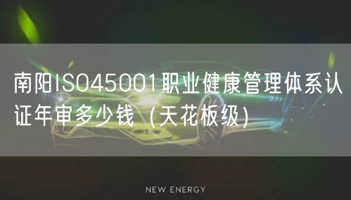 南阳ISO45001职业健康管理体系认证年审多少钱（天花板级）