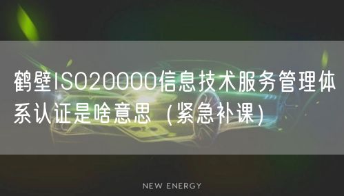 鹤壁ISO20000信息技术服务管理体系认证是啥意思（紧急补课）