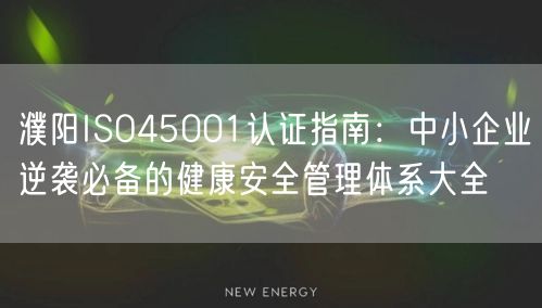 濮阳ISO45001认证指南,中小企业必备的健康安全管理体系大全