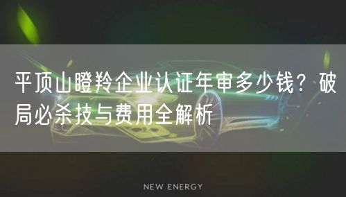 平顶山瞪羚企业认证年审多少钱,破局必杀技与费用全