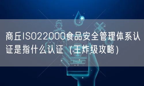 商丘ISO22000食品安全管理体系认证是指什么认证（王炸级攻略）