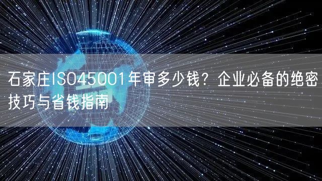 石家庄ISO45001年审多少钱,企业必备的绝密技巧与省钱指南