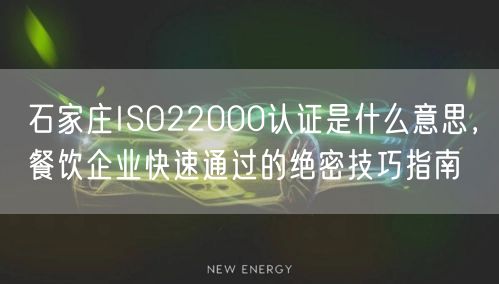 石家庄ISO22000认证是什么意思，餐饮企业快速通过的绝密技巧指南