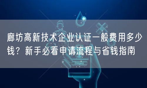 廊坊高新技术企业认证一般费用多少钱,新手必看申请流程与省钱指南
