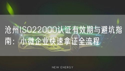 沧州ISO22000认证有效期与避坑指南,小微企业快速拿证全流程