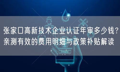 张家口高新技术企业认证年审多少钱,亲测有效的费用明细与政策补贴解读