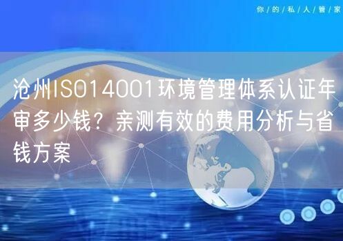 沧州ISO14001环境管理体系认证年审多少钱,亲测有效的费用分析与省钱方案