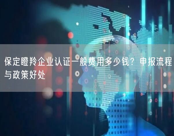 保定瞪羚企业认证一般费用多少钱,申报流程与政策好处