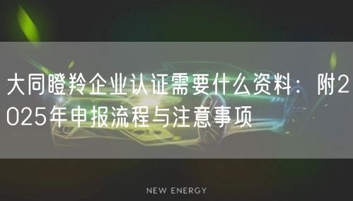 大同瞪羚企业认证需要什么资料,附2026年申报流程与注意事项