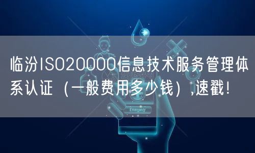 临汾ISO20000信息技术服务管理体系认证（一般费用多少钱）,速戳！