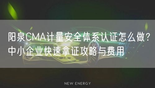 阳泉CMA计量安全体系认证怎么做,中小企业快速拿证攻略与费用
