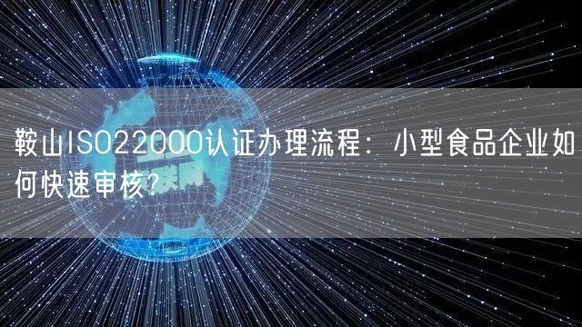 鞍山ISO22000认证办理流程,小型食品企业如何快速审核,
