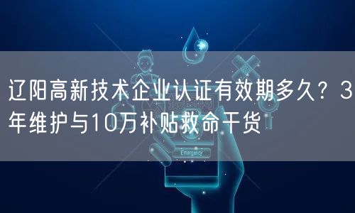 辽阳高新技术企业认证有效期多久,3年维护与10万补贴救命干货