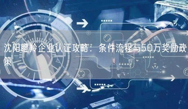 沈阳瞪羚企业认证攻略,条件流程与50万奖励政策