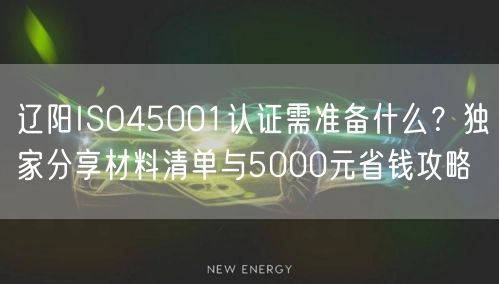 辽阳ISO45001认证需准备什么,独家分享材料清单与5000元省钱攻略