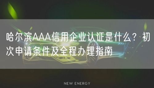 哈尔滨AAA信用企业认证是什么,初次申请条件及全程办理指南