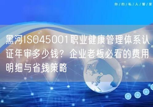 黑河ISO45001职业健康管理体系认证年审多少钱,企业老板必看的费用明细与省钱策略