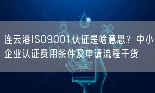 连云港ISO9001认证是啥意思,中小企业认证费用条件及申请流程干货