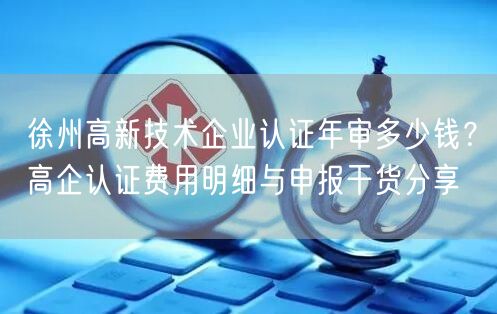 徐州高新技术企业认证年审多少钱,高企认证费用明细与申报干货分享