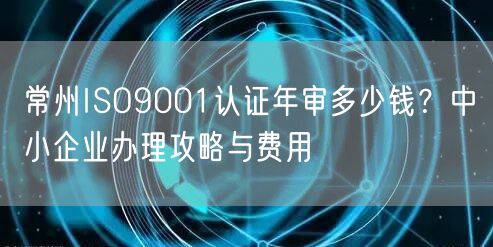 常州ISO9001认证年审多少钱,中小企业办理攻略与费用